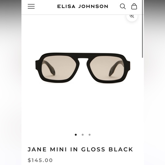 Elisa Johnson Jane Mini Sunglasses in Gloss Black - Picture 1 of 1
